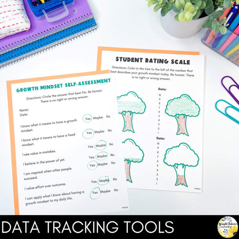 Growth Mindset Individual Counseling Curriculum | Strategies and Data Tracking